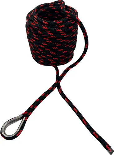 POLY NYLON RED/BLK RIGGING ROPE W/ EYE SPLICE